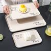 Bandeja Retangular para Sala de Estar Doméstica Bandeja Quadrada Estilo Creme Bandeja de Chá Frutas de Cozinha Desenho Animado Fofo Prato de Jantar de Plástico