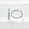 Anillo Cerrado Multicolor de Aleación de Titanio F136 con Diamantes Completos Titanio G23 Rosca Interna Pendientes de Zirconia Aros para Orejas Clavos para Orejas Accesorios de Joyería