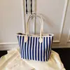 Bolso Grande de Lona Rayada para Mujer Otoño e Invierno 2026 Bolso de Hombro de Gran Capacidad Bolso Tote Casual de Moda