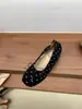 Primer Encuentro Zapatos de Noche para Aumentar la Altura Otoño 2026 Otoño Coreano Retro Lunares Lazo Punta Cuadrada Poco Profundos Zapatos de Ballet