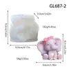 Cuatro Tipos de Moldes de Silicona para Elefantes Bebés, Moldes de Velas Aromáticas de Elefante Bebé de Dibujos Animados, Moldes para Adornos de Jabón Artesanal de Yeso DIY