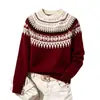 Desejo Mais Vendido: Novo Suéter Feminino Estilo Europeu e Americano com Gola Redonda, Design Color Block, Caimento Solto, Tricô Pulôver da Moda