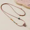 Cordón de Colgante Directo de Fábrica Retráctil Ajustable Lanyard de Alta Calidad Accesorios para Collares Cordón de Collar Cordón de Cuero Encerado Tejido a Mano