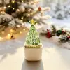 Exportación transfronteriza de plantas de árbol de Navidad de vidrio en maceta, adornos de árbol de Navidad cepillados, regalos de Navidad creativos, decoraciones de escritorio