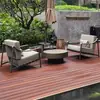 Sillón de sofá para exteriores para patio y áreas residenciales, asiento de ocio combinado impermeable y a prueba de sol de aleación de aluminio, mesa y silla de muebles de exterior