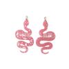 Acrílico impresso desenho animado glitter animal cobra cobra DIY chaveiro pingente acessórios para cabelo brincos acessórios