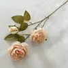 Peônia Artificial de Seda com 3 Cabeças Estilo Europeu Casamento Decoração de Casa Flor Falsa Arranjo para Arco de Casamento Flor de Peônia Artificial