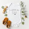 Mameluco de bebé recién nacido de una pieza para niños y niñas "Te amo papá/mamá", entrega transfronteriza