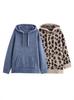 Venta al por mayor de ropa transfronteriza para mujer, estilo europeo y americano, nueva moda, suéter de punto con capucha informal y holgado con estampado animal