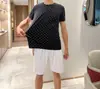 Traje Masculino de Verão com Estampa Completa de Letras B, Secagem Rápida, Seda de Gelo Refrescante, Malha Respirável, Gola Redonda, para o Dia a Dia ao Ar Livre