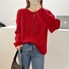Suéter Académico de Hombros Descubiertos para Mujer, Nuevo Artículo Caliente Otoño e Invierno 2026, Suéter de Punto Casual Simple