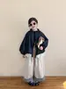Primavera 2026 Nuevo Estilo Coreano Ropa Infantil Niñas Chaqueta Única Flor de Linterna Botón Moda Adorno de Encaje Cortavientos