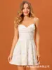 Vestido de mujer transfronterizo, vestido corto de línea A con tiras de lentejuelas florales estilo europeo y americano, sexy sin tirantes ajustado a la cintura, vestido de fiesta