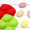 6 ovos de recuperação uniforme molde de bolo de silicone médio molde de sabão de silicone artesanal molde de mousse de ovo torcido ovo de ressurreição
