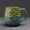 Taza de café de cerámica con cambio de horno, taza de gran capacidad para el hogar, taza de cerveza de cerámica cruda creativa de alto valor de color, taza de agua para pareja