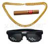 Gafas de mosaico con estampado divertido, tallado en arena, gafas de sol geniales para niños, personalidad bidimensional, gafas de sol de hermano social, venta al por mayor