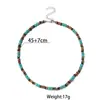 Collar para Hombre Ajustable Trenzado de Madera Turquesa y Concha de Coco Estilo Étnico Retro Europeo y Americano