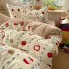 Amigable con la piel [Inspeccionado de Calidad] Invierno Engrosado Leche Polar Ins Juego de Cuatro Piezas Ropa de Cama Clase A Juego de Tres Piezas Funda Nórdica