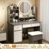 Em estoque espelho penteadeira quarto simples moderno novo estilo mesa de maquiagem quarto principal armário de maquiagem armário de armazenamento penteadeira de luxo leve