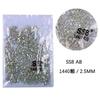 Fondo plateado 1440 pedrería de fondo plano para decoración de uñas no se caen fondo diamante austriaco blanco AB transparente redondo vidrio decoraciones de diamantes