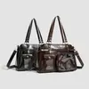 Bolsa de Ombro Transparente Retrô, Bolsa de Mão Estilo JK Japonês Multifuncional Grande Capacidade Couro PU Tote para o Dia a Dia