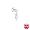 Novo Piercing de Orelha Espiral com Cabeça Plana em Prata 925 Sterling, Amor Ins, Diamante, Clássico Europeu e Americano, Venda Quente, Brincos Exquisitos de Zircônia