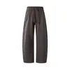 Nova Coleção Outono/Inverno 2026: Calça Casual Masculina Marrom Escuro Texturizada com Cordão Elástico, Caimento Relaxado e Estilo Solto e Despojado