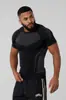 Youngla Camiseta Deportiva de Verano Estilo Americano Nueva para Hombre Ajustada Pantalón Jogger Fitness Running Entrenamiento Secado Rápido Manga Corta