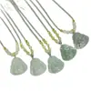 Colgante de Jade Hetian Natural con Figura de Buda, Jade Hetian en Color Agua Clara, Calabaza en Forma de Hoja, y Colgante de Paz para Hombres y Mujeres, con Cadena de Jade