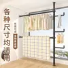 Arara de Roupas de Chão ao Teto, Atrás da Porta de Entrada, Varal de Chão, Quarto Varanda, Retrátil, Arara Simples para Armazenamento de Roupas e Chapéus