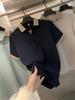 Armário 388! Bem-estar em pó para animais de estimação! Linho de ácido acético amoreira seda malha respirável de verão camiseta de manga curta camisa polo masculina
