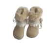 Otoño e Invierno 2025 Estilo Nuevo Milenio Peludos Versátiles Botas de Nieve Forro de Lana Aumento Interno Cálidos Zapatos de Algodón del Noreste Botines