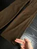 Jeans de trabajo vintage marrones para hombre, estilo retro americano, bolsillos grandes, pierna recta, adelgazantes, ligeramente acampanados