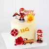 Decoración de Pastel Bombero Decoración Camión de Bomberos Héroe de Bomberos Niño Bombero Tarjeta de Cumpleaños Tarjeta para Hornear