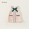Ropa para Niños Youbao Primavera y Otoño Nuevo Producto Estilo Pequeño Chanel Vestido de Chaleco con Lazo para Niñas Vestido para Niños Falda A-Line para Niños Pequeños