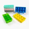 Essencial de Verão Cubo de Gelo Quadrado de Oito Grades Forma de Gelo Bandeja de Gelo Quadrada de Silicone de Grau Alimentício com Tampa