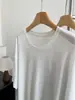 Camiseta holgada de estilo perezoso, corte relajado, holgada, extragrande, cuello redondo, manga corta para mujer, nueva, versátil, top de longitud media para verano