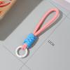 Cordão para Celular de Celebridade da Internet Bolsa Dupla de Pelúcia Cordão de Mão Curto Corda Trançada à Mão Chaveiro Nó Combinando com a Cor Corda para Pendurar