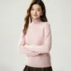 Estilo minimalista e de luxo leve! Suéter 100% caxemira pura para mulheres, nova coleção outono/inverno, cor sólida, pulôver de malha de alta qualidade