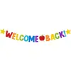 Banderas de decoración para fiesta de regreso a clases de productos transfronterizos nuevos, banderas decorativas de temporada de regreso a clases, pancartas, decoraciones para el aula, guirnaldas y adornos colgantes