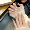 Uñas Portátiles Hechas a Mano Talla S Completa, Gama Alta, Color Puro Brillante Ojo de Gato Destello Francés Diamante Puro Deseo Puro Manicura Uñas Portátiles