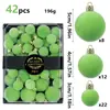 Nuevas bolas de Navidad flockadas de venta caliente Shein Temu transfronterizas, 42 piezas de terciopelo burdeos para decoración de Navidad en una caja