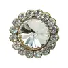 Botón de Flor de Pedrería de Lujo Botón Metálico Estilo Chanel Chaqueta Suéter para Mujer de Gama Alta Abrigo Hebilla Decorativa Aleación