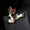 Broche de Natal Europeu e Americano Árvore de Natal Caixa de Presente de Natal Alce Floco de Neve Moda Alto Diamante Liga de Zinco Broche de Lapela