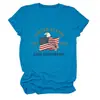 Estados Unidos 1776 Amazon Wish Sitio Independiente Camiseta Personalizada para Mujer de Cuello Redondo y Manga Corta Cómoda y Versátil