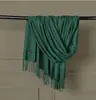 Otoño e Invierno Nuevo Bufanda Cálida Versátil Chal con Flecos Color Sólido Bufanda Larga de Cachemira de Imitación para Pareja