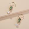 Pendientes de piedra natural de estilo europeo y americano, elegantes, sencillos y fríos, de metal, dorados y a la moda, para mujer.