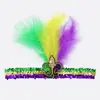 Fronteriza más vendida fiesta de máscaras carnaval nuevo diadema de lentejuelas accesorio para el pelo de plumas diadema tocado salvaje fábrica
