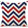 Funda de almohada estampada tipo lino transfronteriza de Amazon Funda de cojín para el Día de la Independencia de Estados Unidos Cojín con letras rojas y azules Funda de cojín lumbar