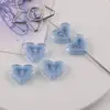 Cuentas acrílicas transparentes huecas en forma de corazón de colores dulces con agujeros verticales para abalorios hechos a mano DIY, colgantes para cadenas de teléfono y accesorios